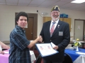 RPNW Holloway presents Abdul Eyad with his National prize from the 2013 FRA Americanism Patriotism Essay contest