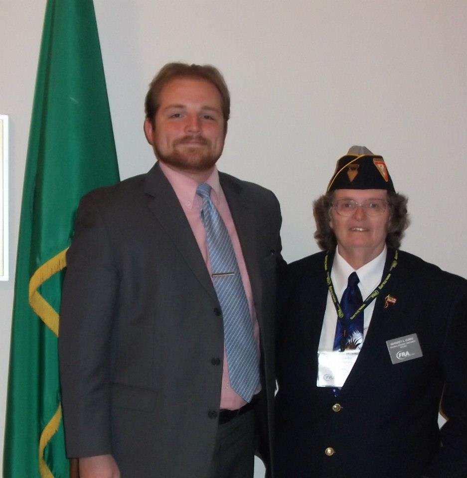 Rep. Patty Murray's legislative assistant Adam Goodwin met with FRA RPNW Peg Burke to talk about FRA's legislative priorities. Photo Courtesy of FRA Nat'l HQ